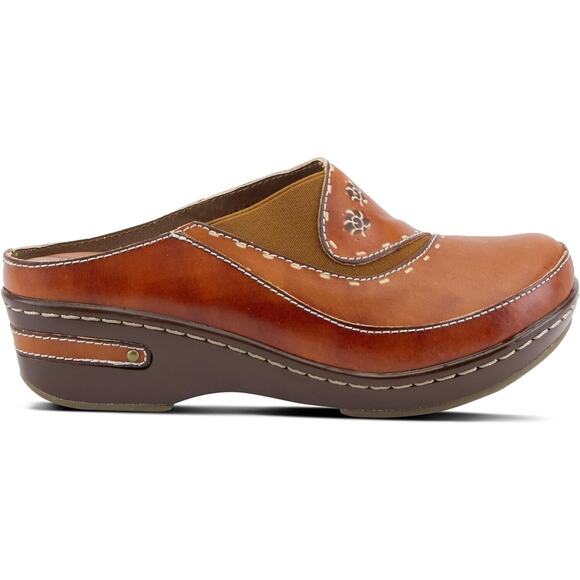 L'Artiste by Spring Step Womens Chino Leather Clog -- Camel NEW - Picture 5 of 6